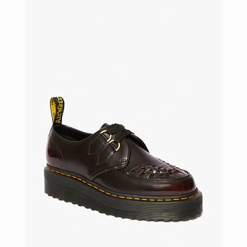 Dr Martens Férfi Sidney Arcadia Bőr Creeper Platform Cipő Bordó